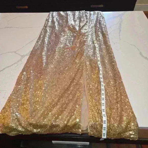 NWT Lulus Rose Gold Sequins Sleeveless Stretch Formal Party Gown Size XL - Picture 12 of 12